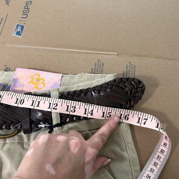 Vintage Y2K low rise khaki bootcut pants + braided brown belt | medium - Picture 6 of 7